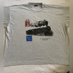 Vintage 90s Nickle Plate Road Railroad Tshirt Gray Screen Stars Best Mens XXL